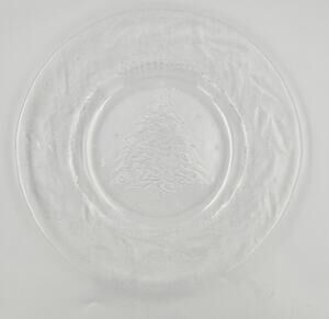 Arcoroc Holly Tree 10.75 Inch Dinner Plate Made of Pressed Crystal Glass